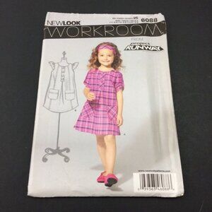 New Look 6088 Girls Childs Pocket Dress Pattern Sz A 3 4 5 6 7 8 Project Runway